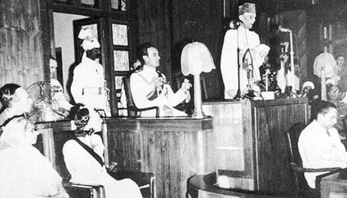 Pakistan’s first Constituent Assembly in 1947, marking the beginning of parliamentary politics.