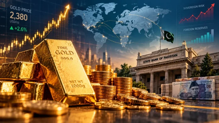 Gold bars representing central bank reserves and global economic risk